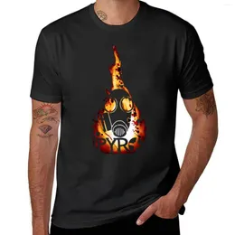 Herr Polos Team Fortress 2 - Pyro T-shirt Snabbtorkande Svarta T-shirts T-shirts Man Träning för män