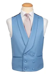 الموضة مزدوجة الصدر العريس سترات الصوف البريطاني الطراز Prom Weistcoat Party Blazer Suits للرجال PO: 99