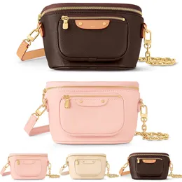 Pink Fanny Pack Handväska totes M82335 M82208 mini axelväskor Luxurys designer kvinnor bumbag modemens midja förpackningar bältespåse kors kropp äkta läder koppling väskor