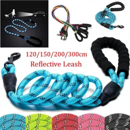 Dog Collars Strong Nylon Cat Leash Reflective Harness Leashes With Comfortable Padded Handle Pet Training Safety Ropes