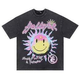 Designermodekläder T-shirts T-shirts Fg Herr 2023 Vårmodemärke Kreativt solgradienttryck Rundhalsad Kortärmad T-shirt för män Rock Hiphop 2043