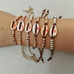 Strand Mode Cowrie Shell Smycken Pärlor Armband För Kvinnor Boho Vintage Guld Färg Snäckskal Handgjorda Armband Beach