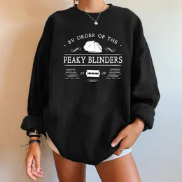 Womens Hoodies Sweatshirts Seeyoushy By Order of The y Blinders Letter Print Sweatshirt Women 0Neck Sweatshirt Femme Casual Dropshoulder Streetwear 230705