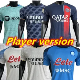 23 24 نابولي كرة القدم قمصان Lewandowski Camiseta de Futbol 2023 PSGS قميص كرة القدم Gundogan Barcelona Men Player Player