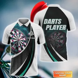 Herren Polos Darts Team Player Personalisiertes 3D All Over Bedrucktes Herren Poloshirt Sommer Kurzarmshirt Street Casual POLO Shirt Tops WK23 230705