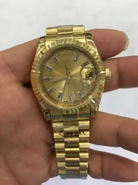 Com caixa original relógio de alta qualidade 36mm 8k ouro amarelo movimento automático masculino GD pulseira relógios masculinos 2023