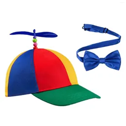 Bonés de bola boné de beisebol lembrancinhas de festa decoração colorida com gravata borboleta chapéu de hélice para fantasias casuais acampamento meninos meninas