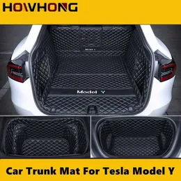 Pet Seat Cover Front And Rear Car Trunk Mat For Tesla Model Y Full Surround Microfiber Leather Protective Pad Interior Modification Accessories HKD230706