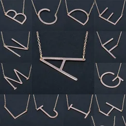 Pendant Necklaces Gold Sier Initial Letter For Women Personalized 26 English Alphabet Charm Chains Choker Fashion Jewelry In Bk Drop Dhl8C