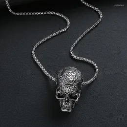 Kedjor Boho Retro Hip Hop Rostfritt Stål Skull Hänge Halsband Trendiga Män Och Kvinnor Personlighet Dominerande Design Present 2023