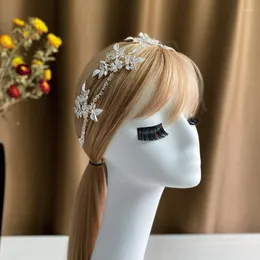 Hårklämmor Blomma Vine Bröllop Tiara Kvinnor Pannband Handgjorda Bröllopsdel Tillbehör Smycken Diademas Para El Pelo Mujer