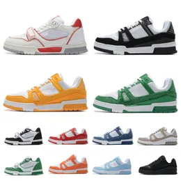 Sneaker piatta di design di lusso Virgil Trainer Scarpe casual Pelle di tela denim Abloh Bianco Verde Rosso Blu Sovrapposizioni di lettere Piattaforma di moda Scarpe da ginnastica basse da donna per uomo