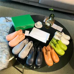 Slippers Smooth Matte Women 100% Rubber Clog Sandals Supportive Slingback Strap Designer Shoes Slight Heel Slip-on Styling Slides Insole T230706