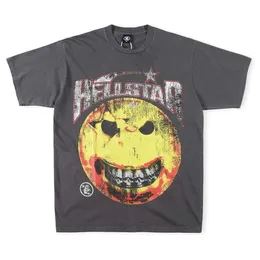 Дизайнерская модная одежда футболка Tshirts High Street Trend Hellstar Studios Evil Smile Tee INS MEN MEN'S с коротким рукавом футболка Rock Hip Hop