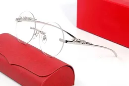 Мода Carti Top солнцезащитные очки роскошные моды без оправы круглый металлический леопард.
