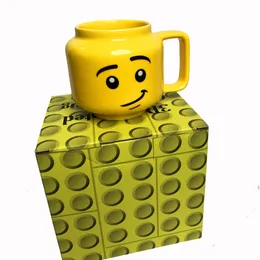 201-300 ml tazza di sorriso in ceramica cartone animato caffè latte tè tazza di acqua carina espressione divertente faccina gialla bambini che bevono bicchiere regalo
