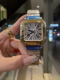 Clássico luxuoso estilo recortado relógio masculino vintage designer de luxo 31/27 mm relógios clássicos vintage movimento de quartzo quadrado relógio de pulso sem caixa
