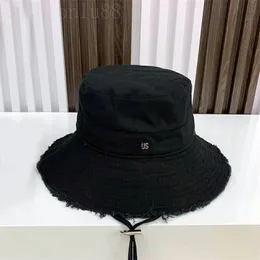 Boné grande designer moda mulher chapéu de luxo clássico algodão le bob cappello verão ao ar livre carta de metal aba desfiada chapéu ket para praia masculina C23