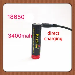 Batteria al litio a ricarica diretta USB BestFire 18650 originale con scheda di protezione della ricarica integrata 3400 mAh 3,7 V