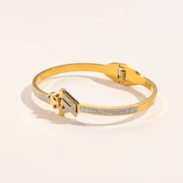 Projektantki marki bransoletki Kobiety Bankle luksusowa projektant Bransoletka kryształ 18K Gold Stated Stal nierdzewna miłośnicy ślubnej biżuteria ZG1335