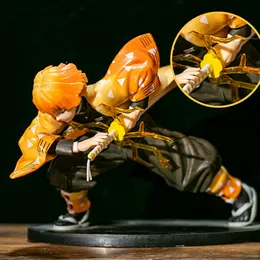 アクション玩具フィギュアアニメ 15 センチメートルデーモンスレイヤーキメツのヤイバフィギュア竈門炭治郎アクションフィギュア我妻善逸禰豆子戦士 PVC モデルおもちゃ 230705