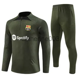 Mens Tracksuits 2023 2024 바르셀로나 트랙 슈트 Camisetas de Soccer Jerseys Training Suit Ferran Pedri 2324 Half Zip Barcelona 남성 및 어린이 세트 Barca 트랙 J230706