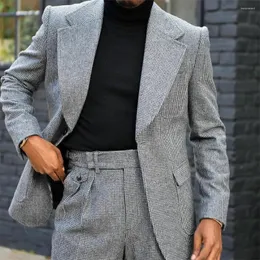 Kostymer för män Formella bröllop för män Slim Fit Brudgum Smoking 2 delar Set Business Man Blazer Bankett Outfit Dräkt Homme