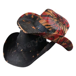 Chapéu de Cowgirl Jazz Vintage Primavera Verão Palha Chapéu de Cowboy Ocidental Panama Beach Chapéus de Sol Sombrero Hombre