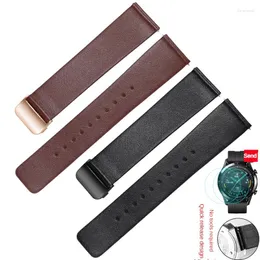 Watch Bands Leather Strap ADAPTS Honor 2 GT 2/3Pro Series Smart Sports Ultra-thin Cowhide Watchband 20/22mm