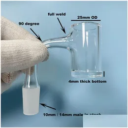 喫煙パイプ 25 ミリメートル大 FL 溶接石英バンガーオイルバーナーボウル 4 ミリメートル底厚さ 10 ミリメートル 14 ミリメートル男性女性ジョイントネイルドロップ Deliv Dhl1P