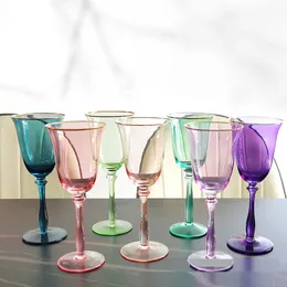 300ml Colored wine glass goblet red wine glass Champagne Saucer cocktail Swing Cup for wedding party KTV Bar creative fashion i0706