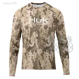 낚시 액세서리 huk 낚시 셔츠 공연 의류 upf50+ sunblock 낚시 의류 긴 소매 위장 낚시 낚시 새로운 Camisa de Pesca hkd230706