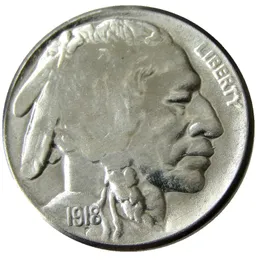 US 1918 P/D/S 1918/7-D Buffalo Nickel Cinque centesimi (su terreno rialzato) Copia monete