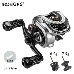 Baitcasting Bucels Soloking Acura HICC50 136G Ультра -световой катушки BFS Рыбалка 7 1 8 1 передаточное число 11 1BB 4KG Power Caster 230705