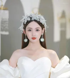 Spinki do włosów tiary i korony z pałąkiem na głowę dla dzieci dziewczyny dla nowożeńców kryształowa fala kwiatowa korona akcesoria imprezowe weselne ozdoby biżuteryjne Headpi