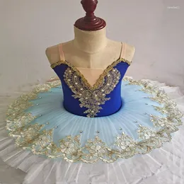 Sahne Wear Girls Profesyonel Bale Tutu Puf Sleve Tül Balerin Elbise Jimnastik Tertenci Krep Dans Kostümü Kız İçin