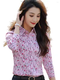 Женские блузки 4xl Весенние осенние рубашки Леди модные повседневные с длинным рукава