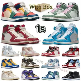 With Box New Fashion Spider Verse Basketball Shoes Jumpman 1 Mid Multicolor Dutch Green 1s High OG Chicago Lost And Found Mocha Low Mens Women Sneaker Outdoor Trainers