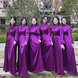 Ethnic Clothing Elegant And Pretty Women's Uxury Evening Dresses Muslim Bridesmaid Groups For Special Events Abaya Dubai Islam