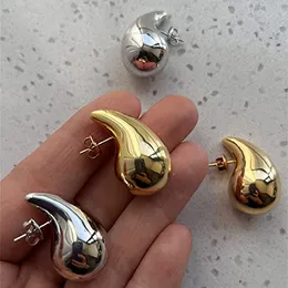 Orecchini a bottone alla moda Stud Stud Chic Esagera grandi orecchini pendenti a goccia per le donne Dupes Chunky Teardrop Acciaio inossidabile placcato oro Gioielli per orecchie