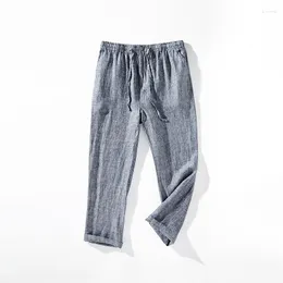 Men's Pants Summer Linen Loose Elastic Waist Light And Medium-high Casual Trousers
