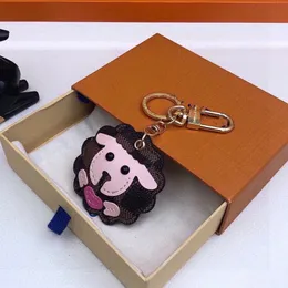 Tasarımcı Keychain PU Hayvan Klasik Deri Anahtar Kezlik Pendenif çanta kolye cüzdan kahverengi çiçek mini anahtarlık#