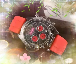 All Dials Work Brand Men Watches Stopwatch Two Eyes Full Functional Clock Rubber Strap Quartz Waterproof Calendar automatic date business flowers skeleton watch