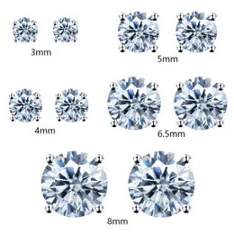 3/4/5/6/7/8/9/10/11mm 다이아몬드 통과 테스트 Moissanite Earrings 스터드 스터드 매력 보석 S925 남성과 여성 선물을위한 실버 Moissanite 귀걸이