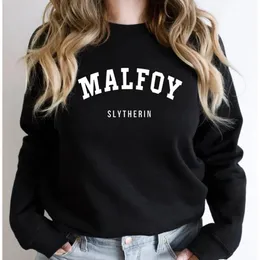 Hoodies للنساء من النوع الثقيل Malfoy Wizard House Sweatshirt Draco Woman Crewneck Hoodie Harajuku Pullovers Tops Disual Discual 230706