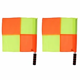 Banner Flags 2Pcs Sporting Goods Waterproof Hockey Rugby Football Training Flags Referee Supplies Signal Flag Referee Flags 230707