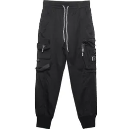 Capris Tactical Functional Cargo Pants Joggers Men複数のポケットズボン2022秋のヒップホップストリートウェアハーレムパンツブラック