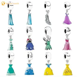 925 Sterling Silver for pandora charms authentic bead Bracelet Fairy Tale Princess Skirt charm set Pendant