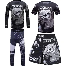 Träningsoveraller för män MMA Boxning T-shirt för barn Byxa Bjj Rashguard För pojke Kickboxningströjor Muay Thai Shorts Gymkläder Barn Jiu Jusit T-shirt 230706