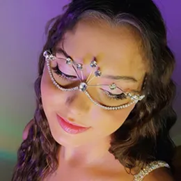 Augenrahmen Heißer Verkauf Strass Accessoires Trend Street Shot Volldiamant Brillengestell Party Gesichtsschmuck Weiblicher Facechain Designerschmuck